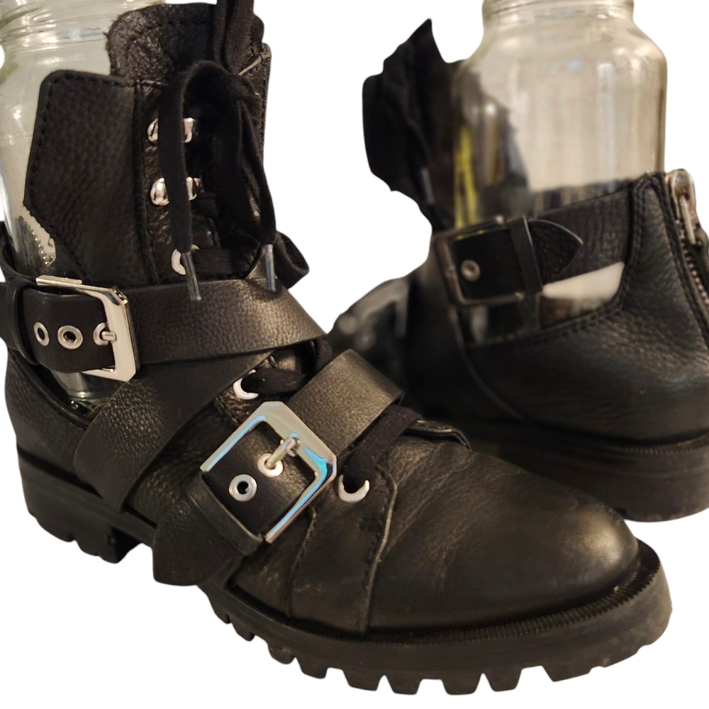 Dolce Vita Praia Combat Boots Buckles Sandals Womens Size